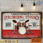 Drum Recording Studio Music Is What Feelings Sound Like Custom Poster, Best Gift For Home