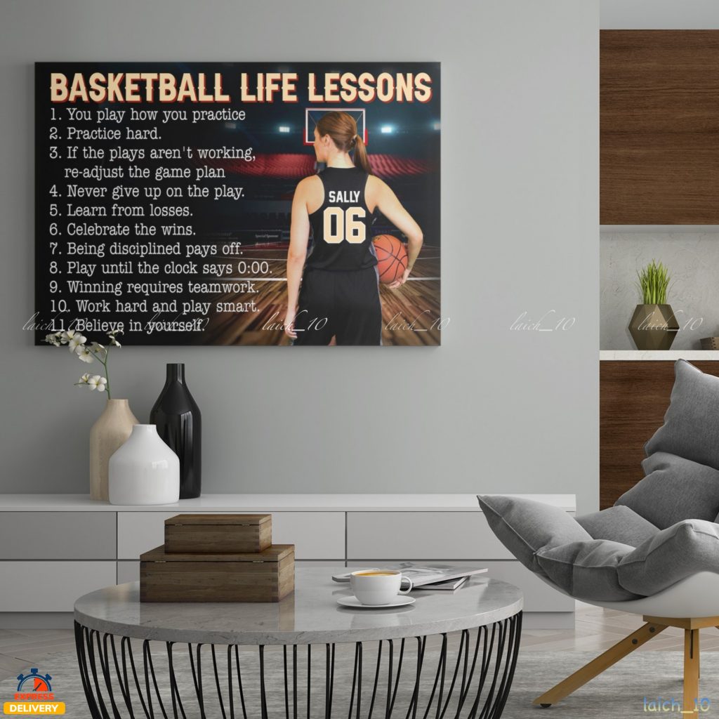 Personalized Women Basketball Life Lessons Poster, Gift For Basketball Girl