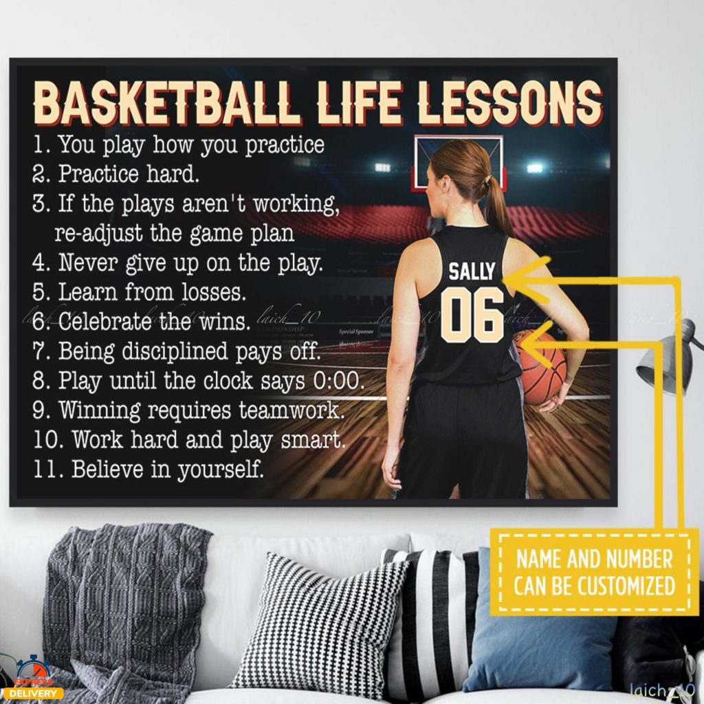 Personalized Women Basketball Life Lessons Poster, Gift For Basketball Girl