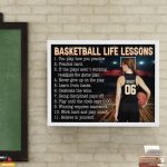 Personalized Women Basketball Life Lessons Poster, Gift for Basketball Girl