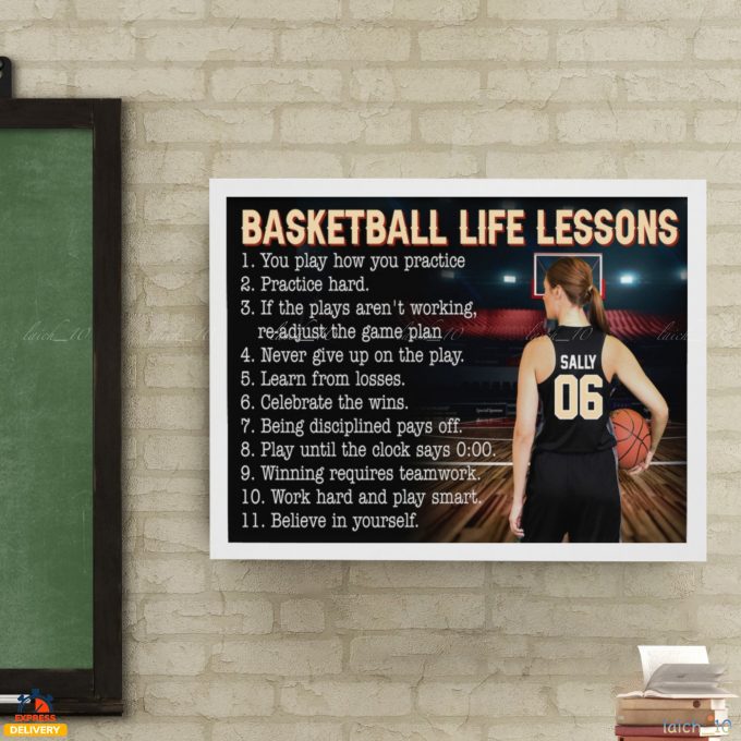 Personalized Women Basketball Life Lessons Poster, Gift For Basketball Girl