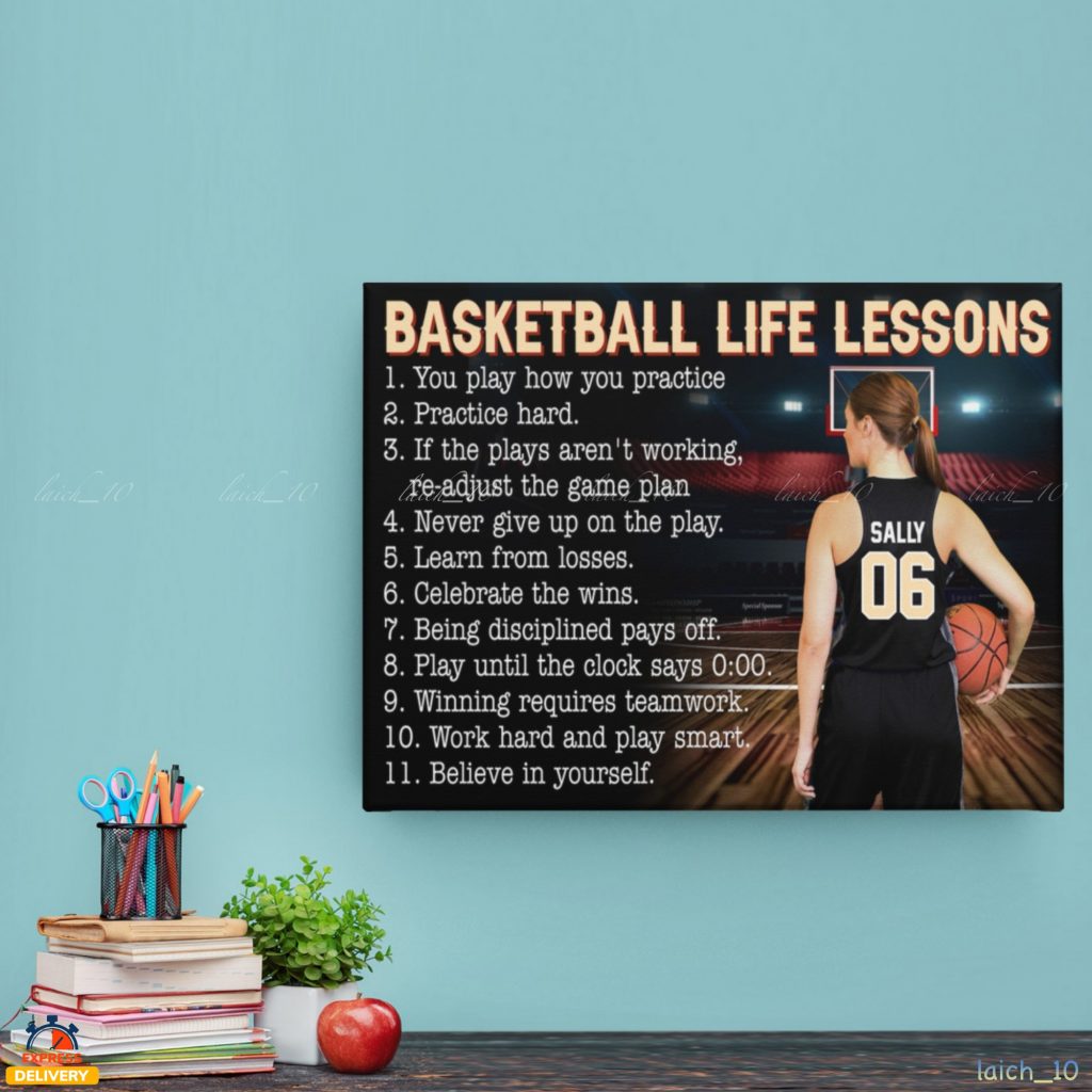 Personalized Women Basketball Life Lessons Poster, Gift For Basketball Girl