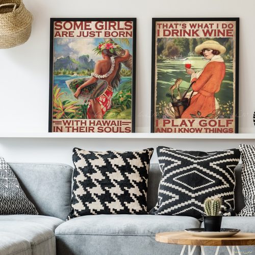 Some Girls Are Just Born With Hawaii In Their Souls Girl Poster, Unframed Poster