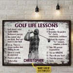 Golf Life Lessons Poster Personalized Golfer Unframe Home Decor Valentine’s Gift