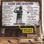 Golf Life Lessons Poster Personalized Golfer Unframe Home Decor Valentine’s Gift