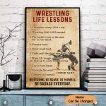 Wrestling Life Lesons Poster Motivational Wall Art For Boxing Man Fitness Lover