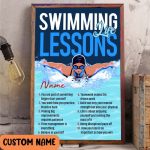 Swimming Life Lessons Poster – Motivational Wall Art for Swimmers Swimming Club