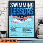 Swimming Life Lessons Poster – Motivational Wall Art for Swimmers Swimming Club