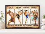 Muay Thai Martial Arts Poster, Inspirational Wall Art Best Gift for Son Coach