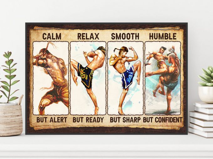 Muay Thai Martial Arts Poster, Inspirational Wall Art Best Gift For Son Coach