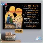 Personalized Fishing Old Couple To My Wife Poster Valentine Anniversary Gift