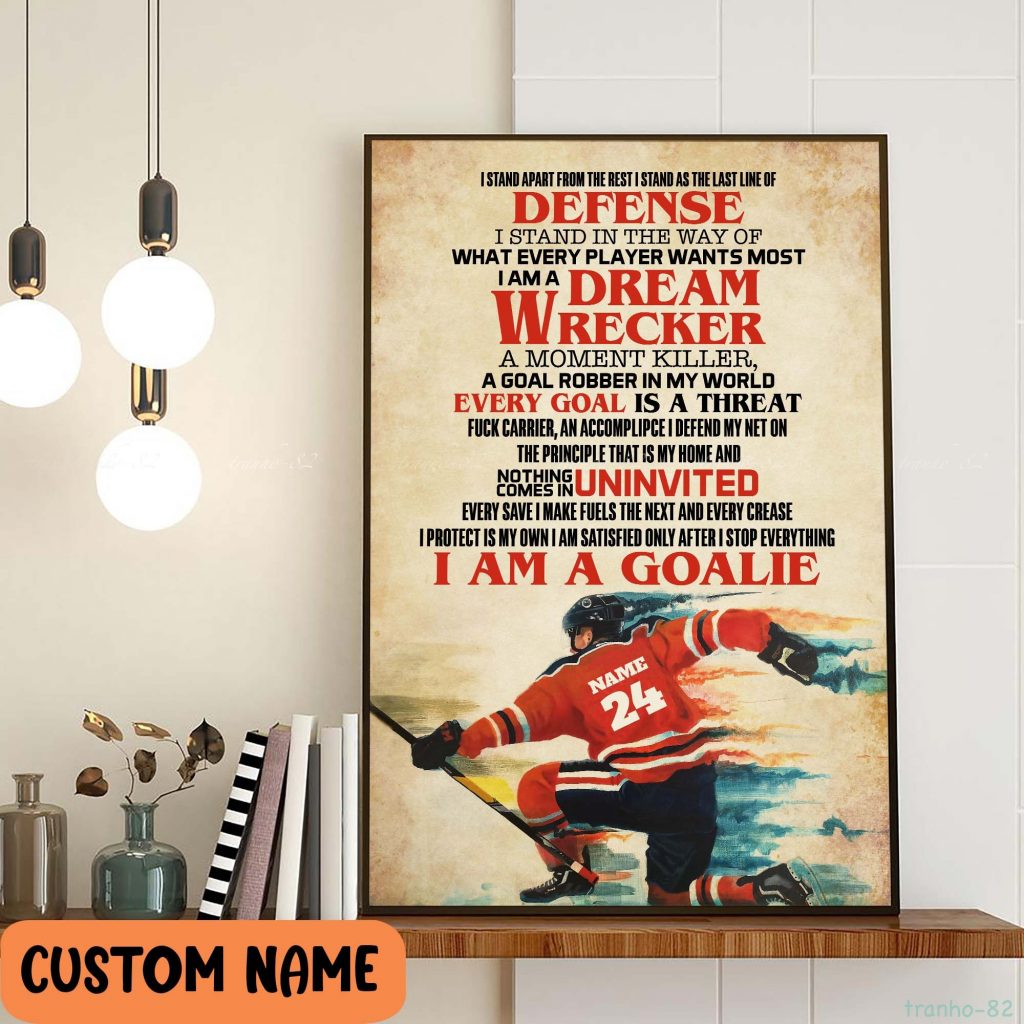 Goalie Motivation Quote Wall Art Gift For Hockey Player Posters For Your Home