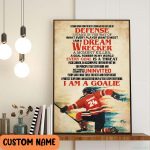 Goalie Motivation Quote Wall Art Gift For Hockey Player Posters For Your Home