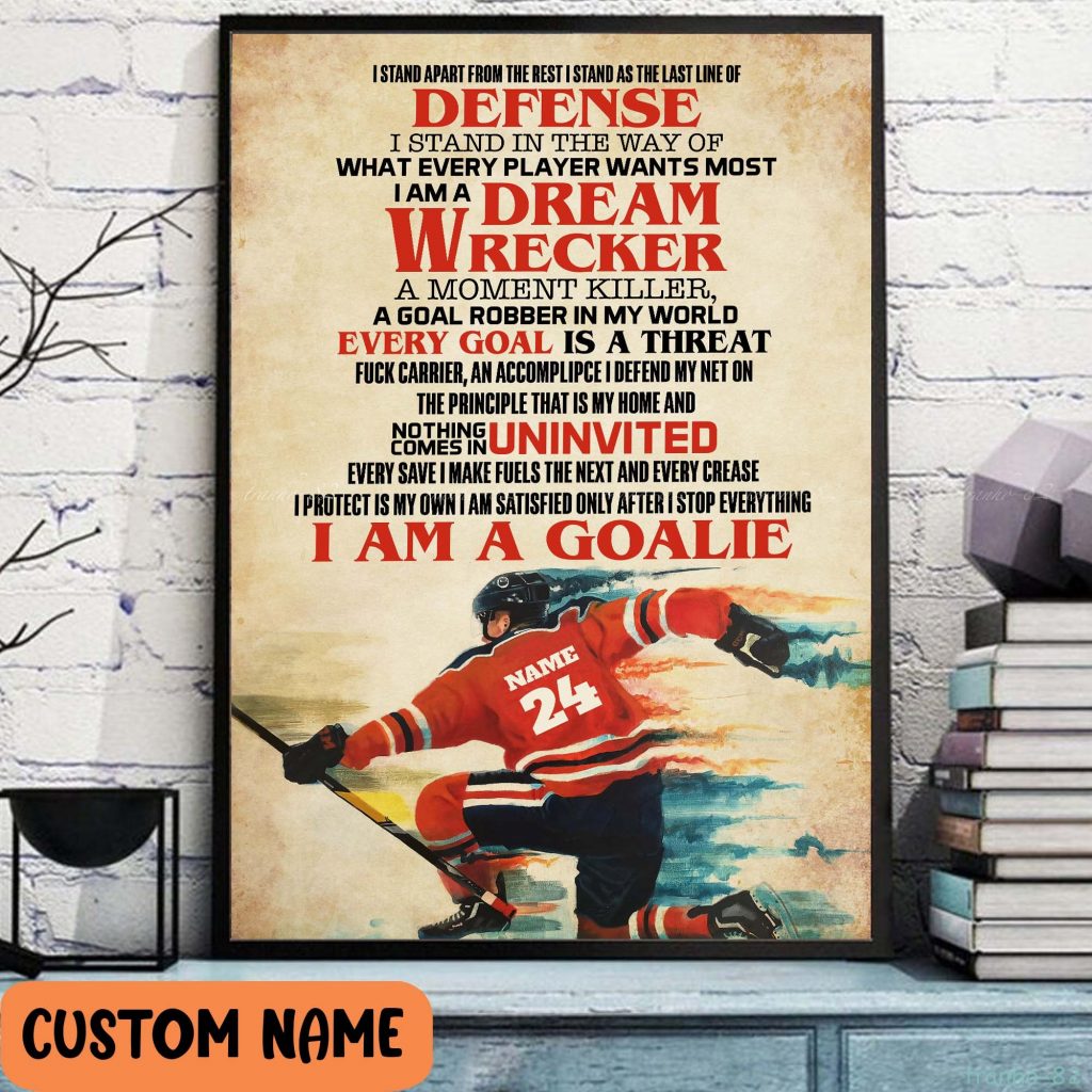 Goalie Motivation Quote Wall Art Gift For Hockey Player Posters For Your Home