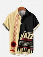 Music Jazz Retro Short-Sleeve Hawaiian Shirt For Musican In Fesival