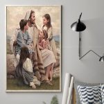 Jesus And Children Poster, Jesus Christ Home Decor Wall Art Vertical Poster