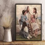 Jesus And Children Poster, Jesus Christ Home Decor Wall Art Vertical Poster