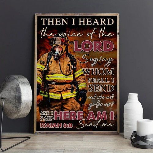 US Firefighter Poster Fireman Rescue Duty Paper Poster Fire Department Gift Home Decor