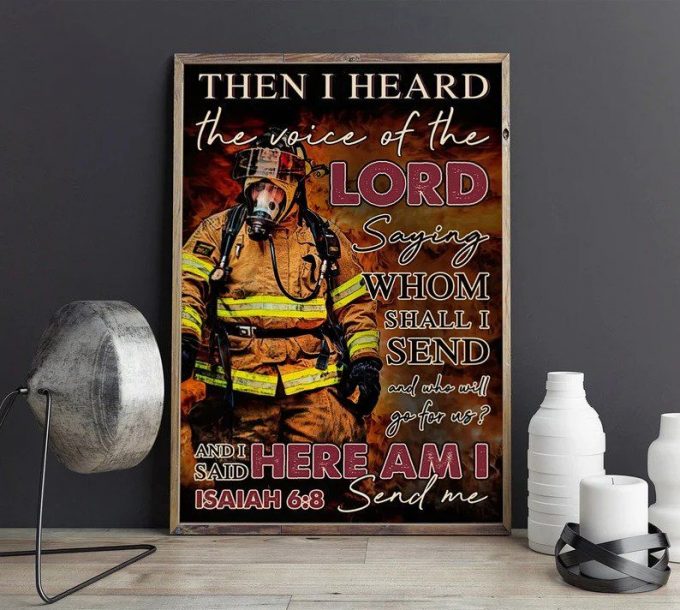 Us Firefighter Poster Fireman Rescue Duty Paper Poster Fire Department Gift Home Decor