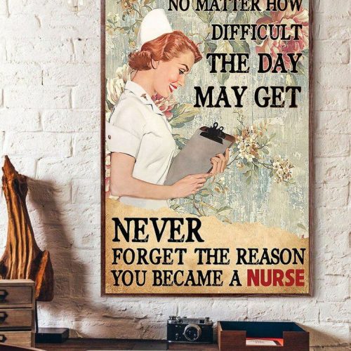 Nursing Poster Nurse Healthcare Worker Paper Poster Never Forget The Reason Became A Nurse Gift