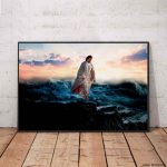 Jesus Walking On The Sea Poster, God Poster, Jesus Poster, Christian Poster Wall Art Poster