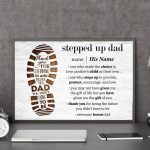 Stepped Up Dad Definition Poster Father’s Day Gift For Step Dad, Bonus Father Personalized Name