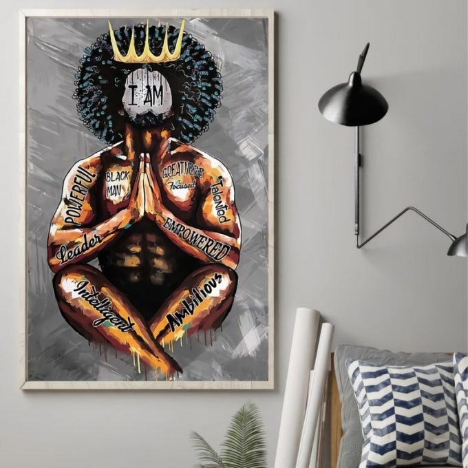 Black King I Am Black Man Poster, African American Wall Art, Gift For Him, Home Decor Birthday Gift