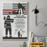 To My Son My Firefighter Poster Female Firefighter Poster Firefighter Poster Gift Mom Memorial Day