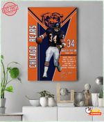 Walter Payton No.34 Chicago Bears Vertical Posters Motivated Signature Wall Art