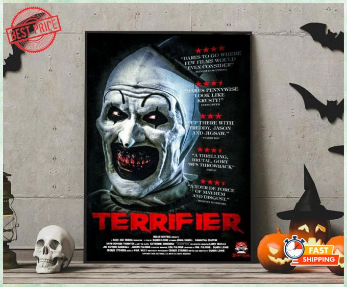 Terrifier Murderous Art The Clown Poster Halloween Unframed Wall Art Decor