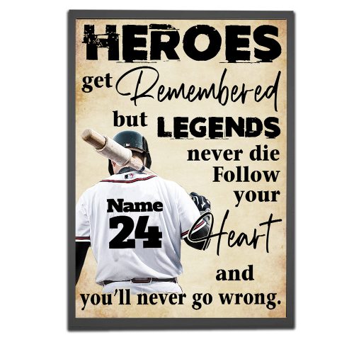 Baseball Life Lessons Poster, Personalized Baseball Poster for Boys Room, Inspirational Gift for Baseball Players Baseball Lovers, Baseball Wall Art Print Bedroom Decor Unframed