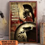 Personalized Spartan Mightiest Warrior Poster Inspirational Quote Wall Art Decor