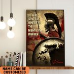 Personalized Spartan Mightiest Warrior Poster Inspirational Quote Wall Art Decor