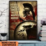 Personalized Spartan Mightiest Warrior Poster Inspirational Quote Wall Art Decor