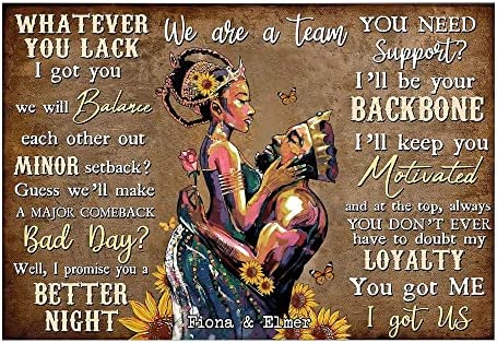 I Choose You Personalized Black Couple Poster, Gift for Couple, Black Pride, Afro African American Black King 18×12 in