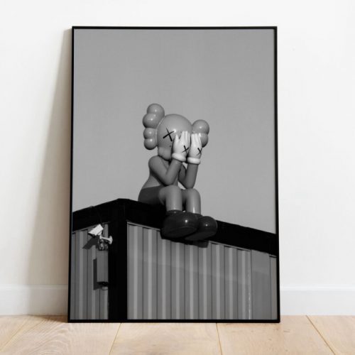 Black And White Kaws Canvas Poster Wall Art, Home Decor, Frameless