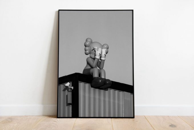 Black And White Kaws Canvas Poster Wall Art, Home Decor, Frameless