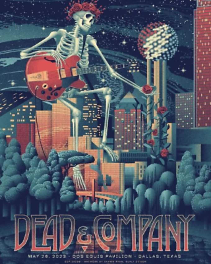 Dead &Amp;Amp; Company 2023 Summer Tour Poster Dallas May 26 Reprint Unframed 11-36In