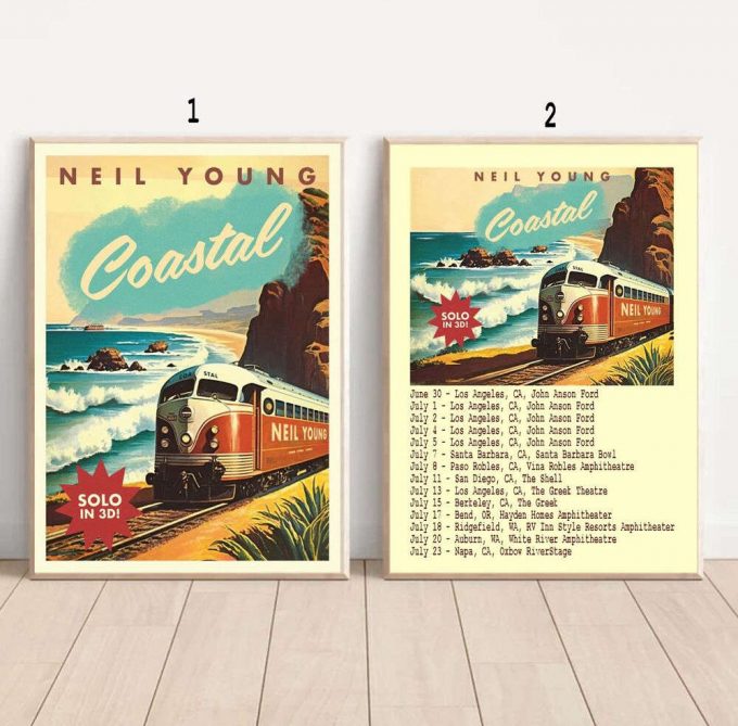 Custom Neil Young Coastal Tour 2023 Poster Paper Unframe Gift For Fan Decor