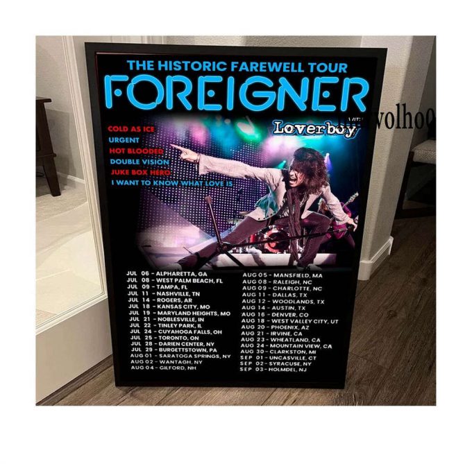 Foreigner The Historic Farewell Tour 2023 Poster Music Concert Unframed Poster