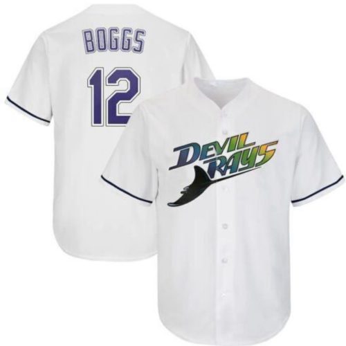 Wade Boggs #12 Tampa Bay Rays ALL OVER PRINT BASEBALL JERSEY XS-5XL New 2023