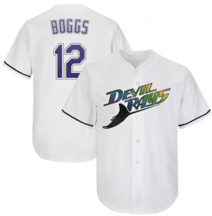 Wade Boggs #12 Tampa Bay Rays All Over Print Baseball Jersey Xs-5Xl New 2023