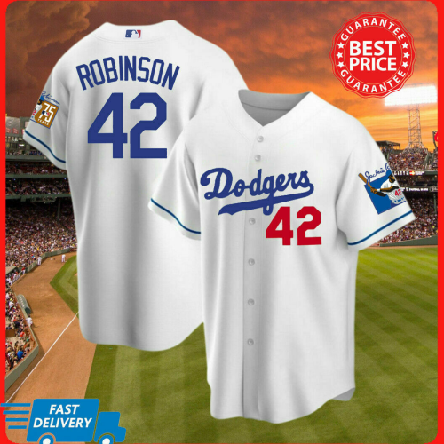 New Brooklyn Dodgers Jackie Robinson #42 Printed Baseball Jersey S-5XL For Men