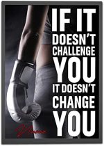 Personalized If It Doesn’t Challenge You Female Boxing Poster, Inspirational Gift for Boxers Boxing Lovers Wall Art Print Girls Bedroom Women Boxing Club Decor Unframed