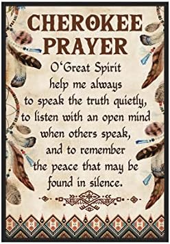 Cherokee Prayer Poster Native Pride Meaningful Gift for Native American Indians Indigenous People Cherokee Tribe, Native American Wall Art Print Home Decor Unframed