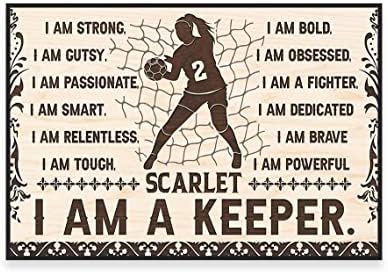 Godoprint Personalized I Am A Keeper Women Soccer Poster, Soccer Girl Poster, Inspirational Gift for Soccer Goalkeeper Soccer Player Sports Lover Female Wall Art Print Home Decor