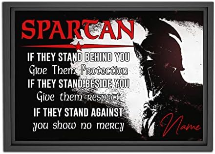 Personalized Spartan Poster, If They Stand Behind You Give Them Protection Warrior Poster, Gift for Spartans, Spartan Wall Art Pri 18×12 in