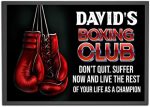 Personalized Don’t Quit Boxing Poster, Boxing Club Poster, Gift for Boxer Fighter Boxing Lover, Gloves Wall Art Print Training Workout Room Man Cave Decor Unframed