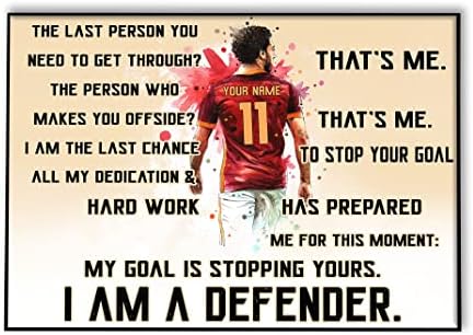 Personalized I Will Show You Over Again That I Can American Football Poster, Inspirational Gift for Football Player Sports Lover Wall Art Boys Bedroom Man Cave Decor