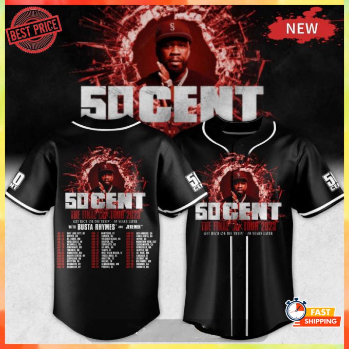 50 Cent S 2023 Baseball Jersey All Sizes Black